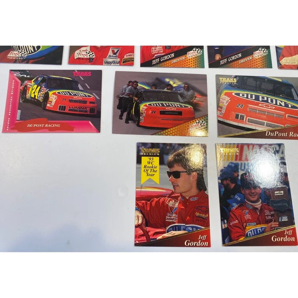 Jeff Gordon 18-Card Lot NASCAR Racing 1995 Finish Line Gold Action Packed Traks